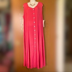 NWT Jane Ashley Long Maxi Button Down Dress Jumper